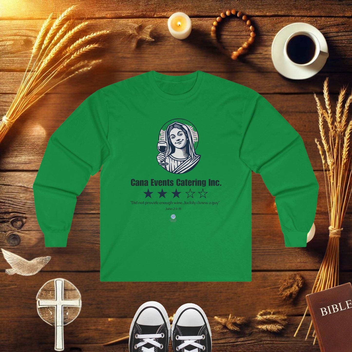 Mary's Review's Cana Catering Sleeve T-shirt