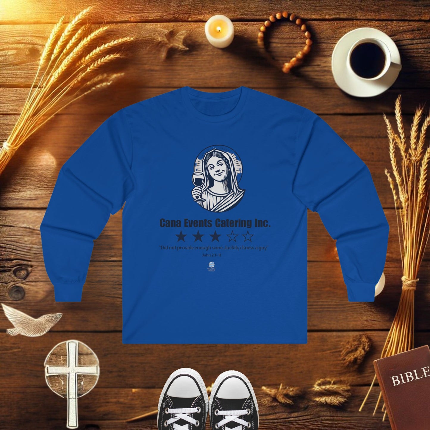 Mary's Review's Cana Catering Sleeve T-shirt