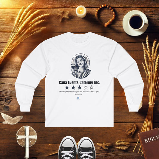 Mary's Review's Cana Catering Sleeve T-shirt